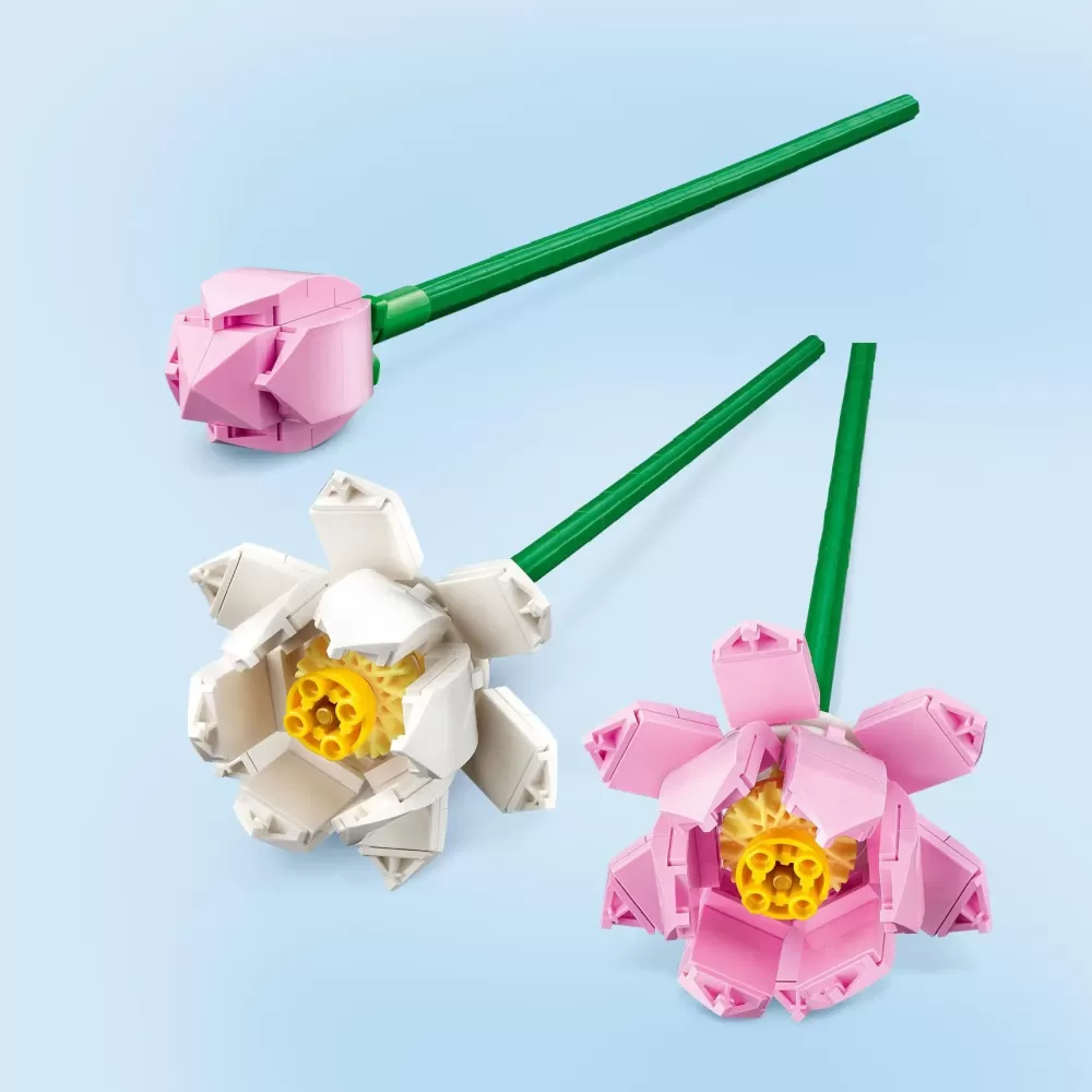 Discount 40647 Fiori Di Loto, Fiori Finti Per Bambini Da 8+, Bouquet Regalo Per San Valentino, Per Lei O Lui, Donna O Uomo Mattoncini