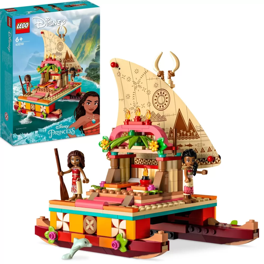 Discount Disney Princess 43210 La Barca A Vela Di Vaiana Con Mini Bamboline E Delfino, Giocattolo Creativo Per Bambine E Bambini 6+ Mattoncini