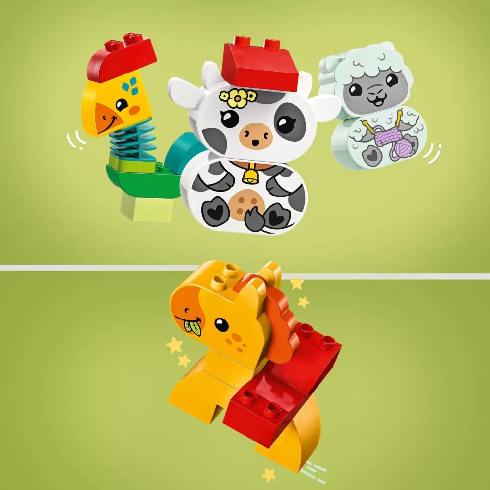 Fashion 10412 Il Treno Degli Animali, Giochi Per Bambini Da 1.5 Anni, Giocattolo Educativo Per L'Apprendimento Didattico Mattoncini