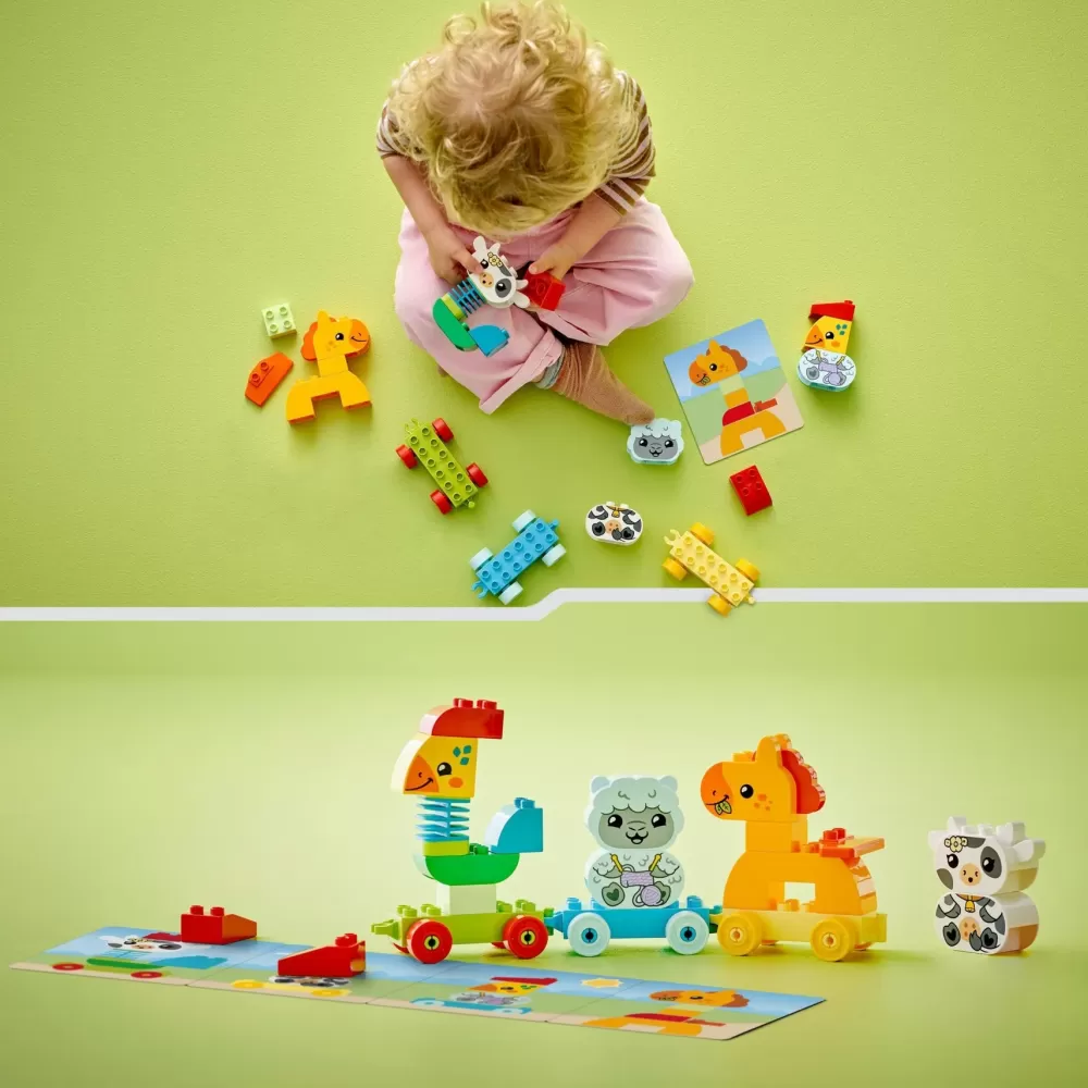 Fashion 10412 Il Treno Degli Animali, Giochi Per Bambini Da 1.5 Anni, Giocattolo Educativo Per L'Apprendimento Didattico Mattoncini