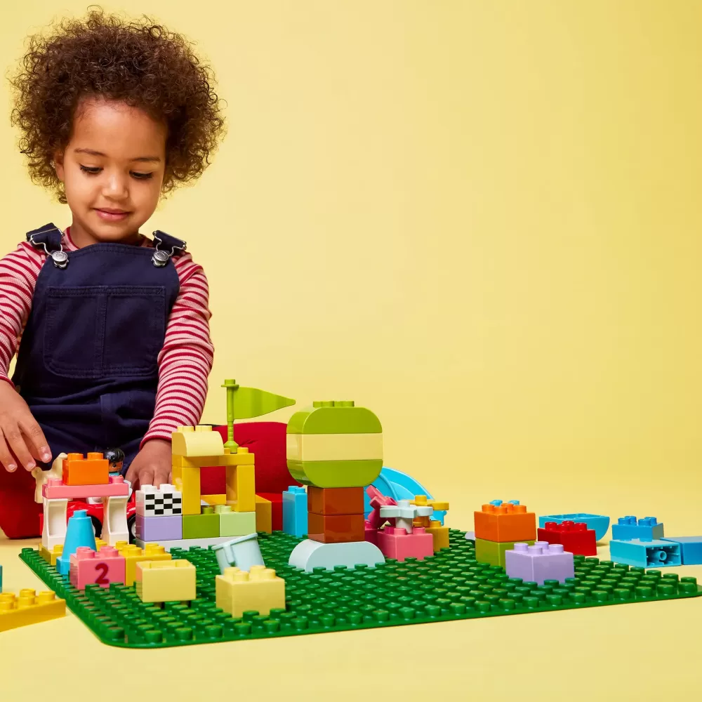 Sale Duplo 10980 Base Verde, Tavola Classica Per Mattoncini, Piattaforma Giocattolo, Superfice Di Costruzione Per Bambini Mattoncini