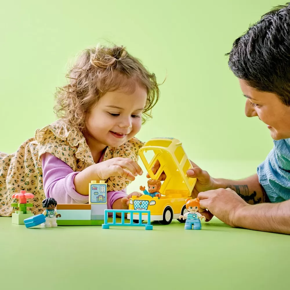 Online 10988 Lo Scuolabus, Gioco Educativo Con Veicolo E Personaggi, Regalo Didattico Per Bambini E Bambine Da 2+ Anni Mattoncini