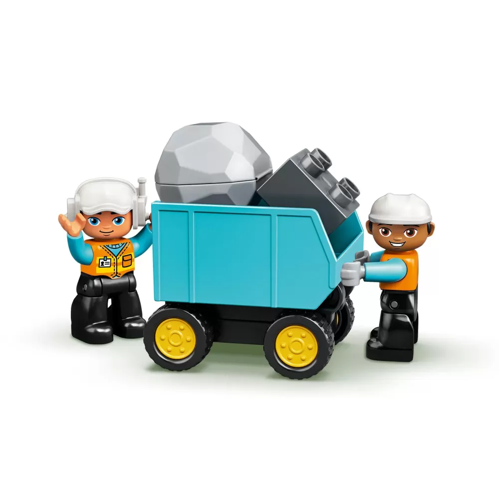 Clearance Duplo Town 10931 Camion E Scavatrice Cingolata, Scavatore Giocattolo, Sviluppo Delle Abilita Motorie, Giochi Per Bambini Mattoncini