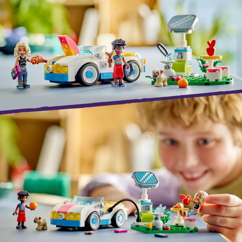 Cheap 42609 Auto Elettrica E Caricabatterie, Giochi Per Bambini Di 6+ Anni Con Macchina Giocattolo E 2 Mini Bamboline Mattoncini