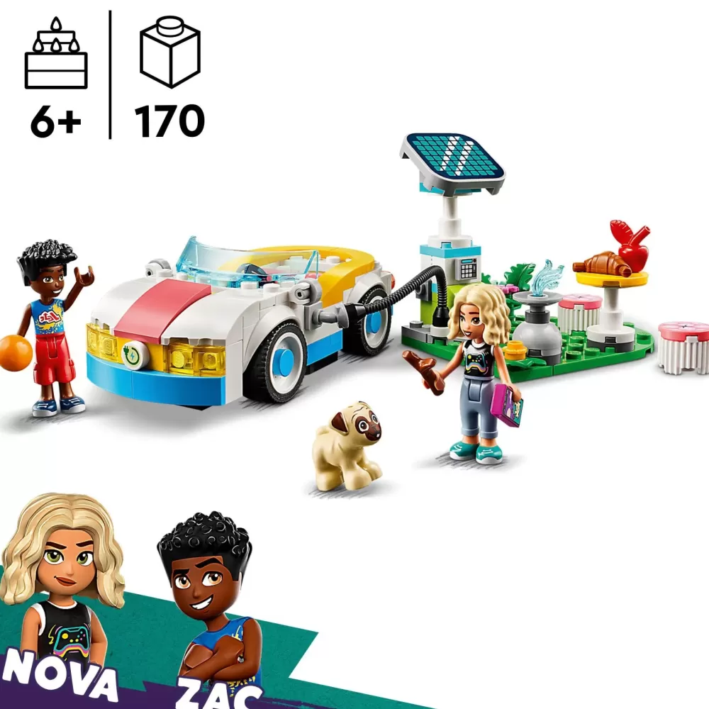 Cheap 42609 Auto Elettrica E Caricabatterie, Giochi Per Bambini Di 6+ Anni Con Macchina Giocattolo E 2 Mini Bamboline Mattoncini