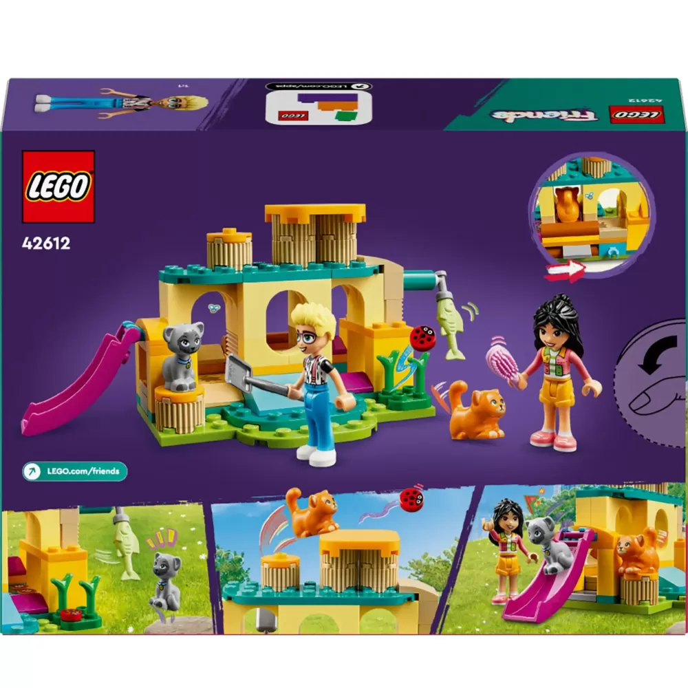 Hot 42612 Avventure Nel Parco Giochi Dei Gatti, Giocattolo Con Animali E Mini Bamboline, Giochi Per Bambini 5+ Anni Mattoncini