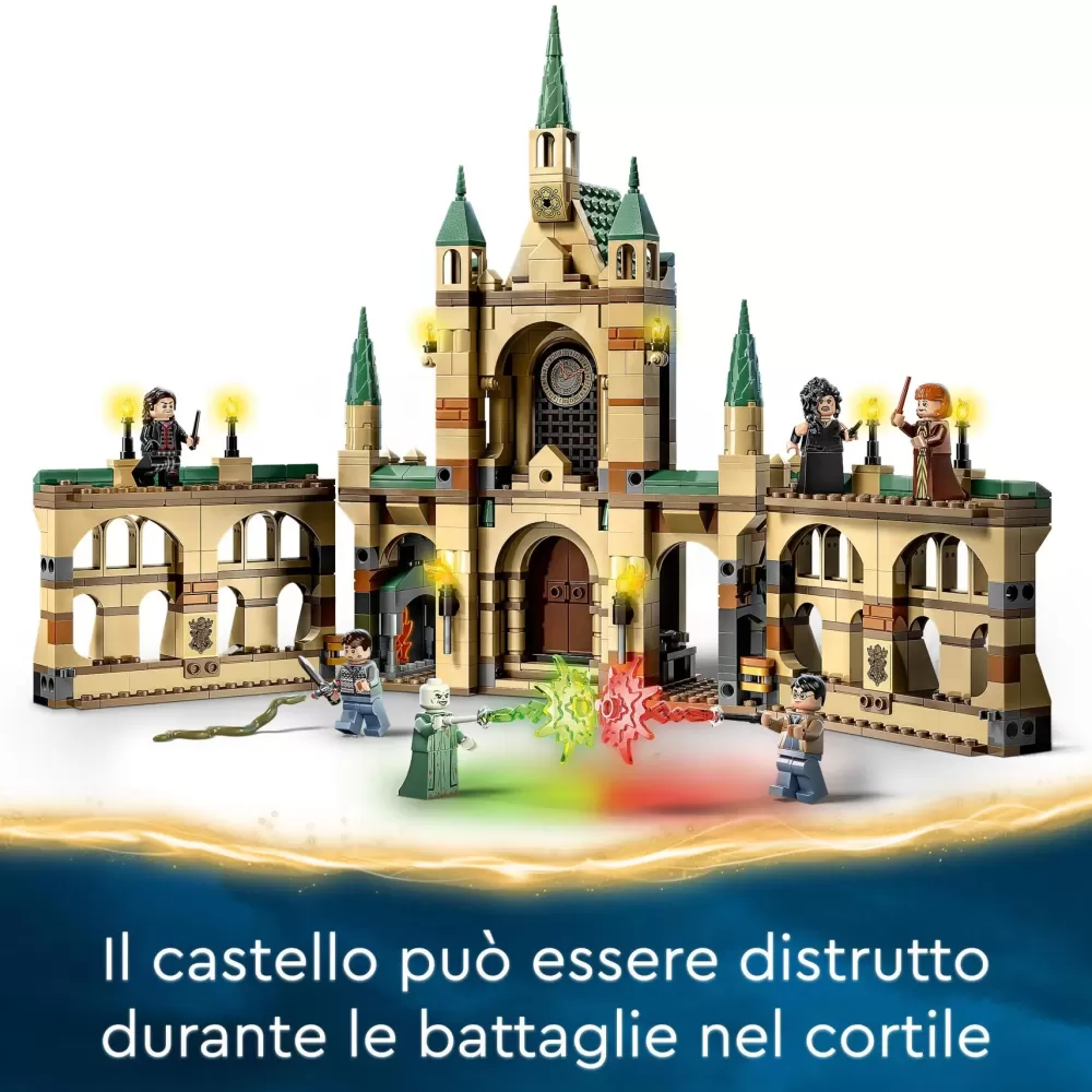 Sale Lego 76415 La Battaglia Di Hogwarts, Castello Giocattolo Con Minifigure Di Bellatrix Lestrange E Voldemort Mattoncini