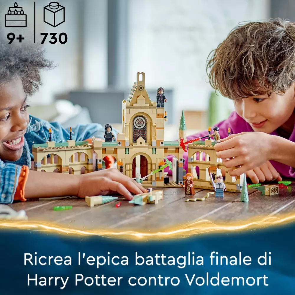 Sale Lego 76415 La Battaglia Di Hogwarts, Castello Giocattolo Con Minifigure Di Bellatrix Lestrange E Voldemort Mattoncini