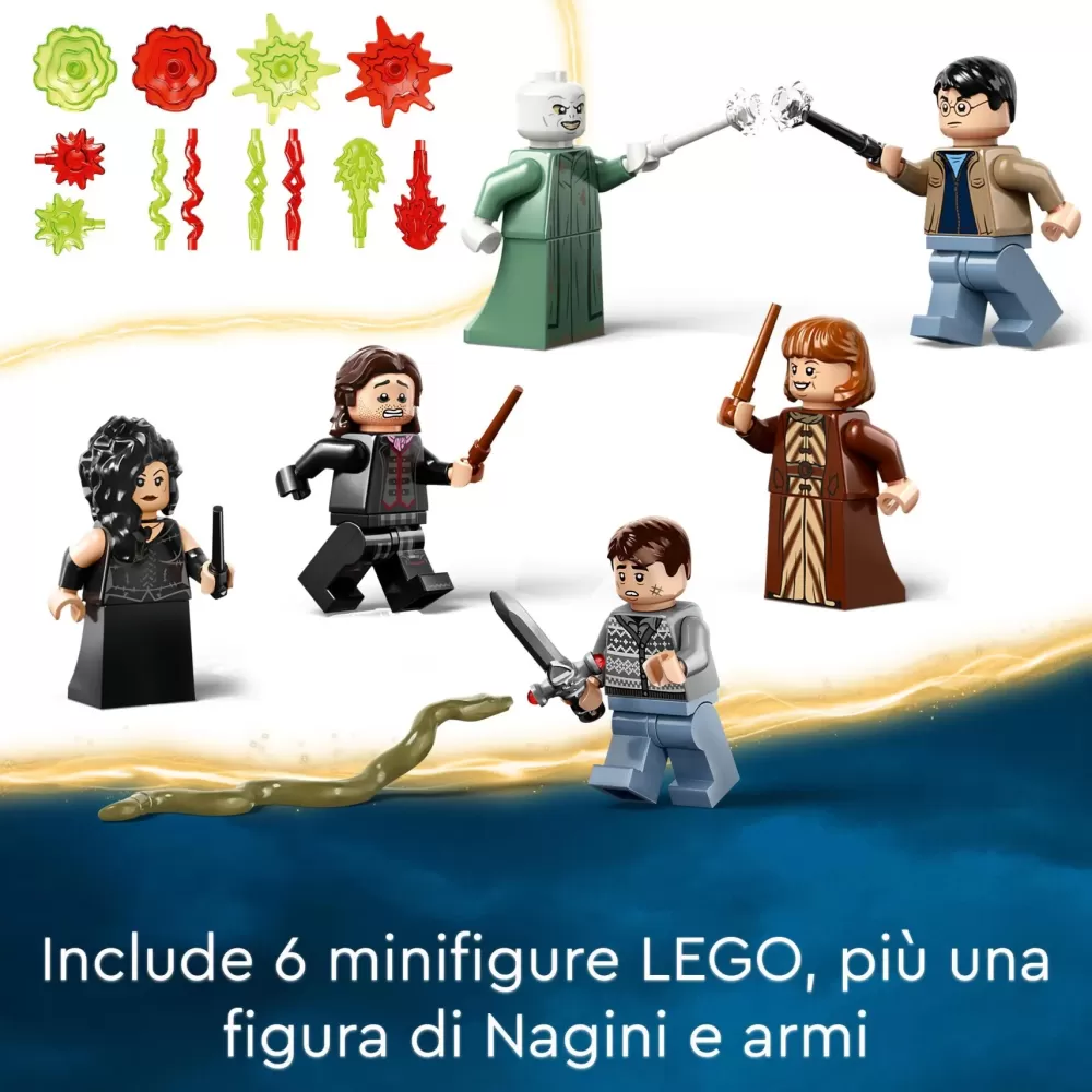 Sale Lego 76415 La Battaglia Di Hogwarts, Castello Giocattolo Con Minifigure Di Bellatrix Lestrange E Voldemort Mattoncini