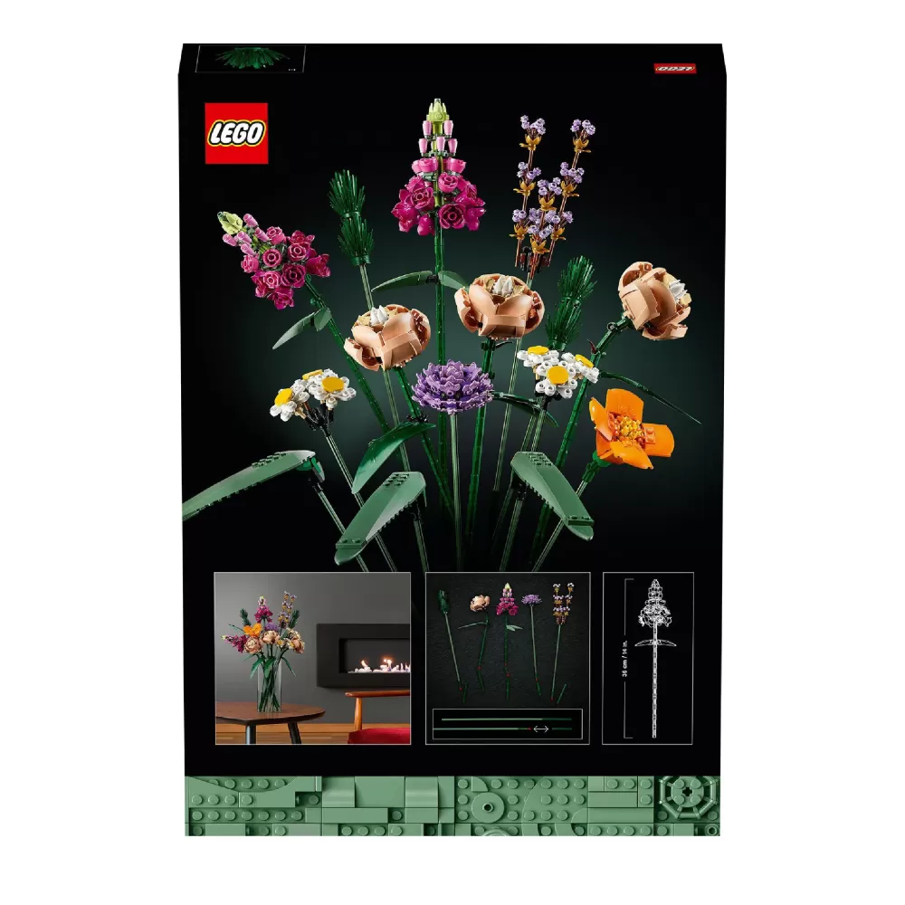 Clearance Icons 10280 Bouquet Di Fiori, Piante Artificiali, Costruzione In Mattoncini, Decorazioni Casa, Hobby Creativi Per Adulti Mattoncini