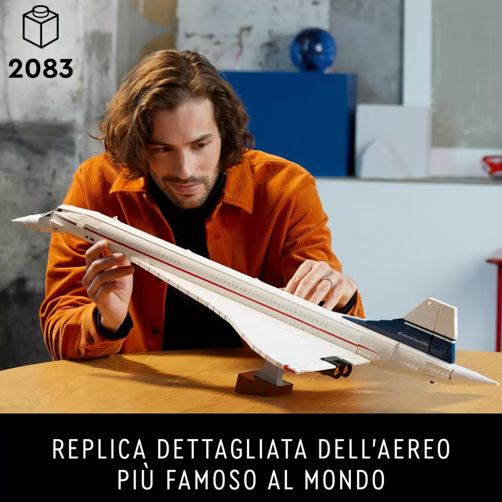 Outlet Icons 10318 Concorde Kit Modellismo Da Costruire Per Adulti, Iconico Modellino Di Aereo Passeggeri, Regalo Uomo O Donna Mattoncini