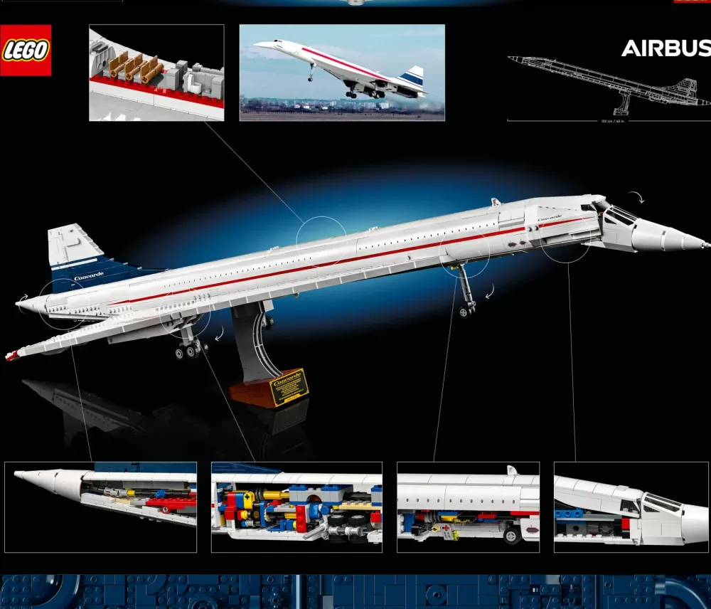 Outlet Icons 10318 Concorde Kit Modellismo Da Costruire Per Adulti, Iconico Modellino Di Aereo Passeggeri, Regalo Uomo O Donna Mattoncini