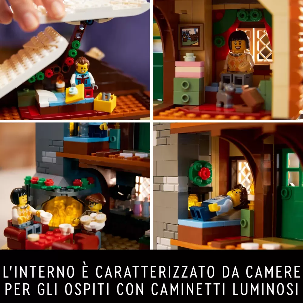 Outlet Icons 10325 Baita Alpina, Modellino Di Casa Con Minifigure, Modellismo Da Costruire Per Adulti, Regalo Per Donna E Uomo Mattoncini