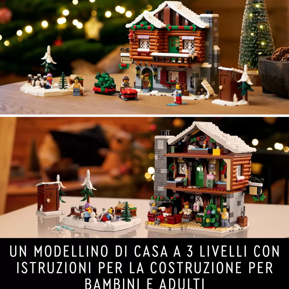 Outlet Icons 10325 Baita Alpina, Modellino Di Casa Con Minifigure, Modellismo Da Costruire Per Adulti, Regalo Per Donna E Uomo Mattoncini