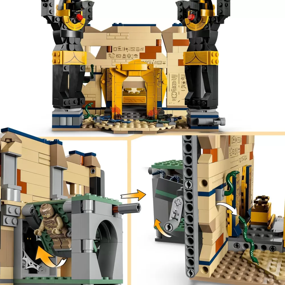 New Indiana Jones 77013 Fuga Dalla Tomba Perduta, Gioco Con Tempio E Minifigure Della Mummia Da I Predatori Dell'Arca Perduta Mattoncini