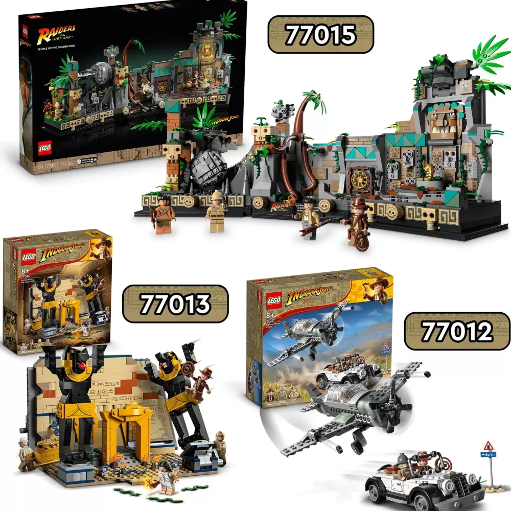 New Indiana Jones 77013 Fuga Dalla Tomba Perduta, Gioco Con Tempio E Minifigure Della Mummia Da I Predatori Dell'Arca Perduta Mattoncini