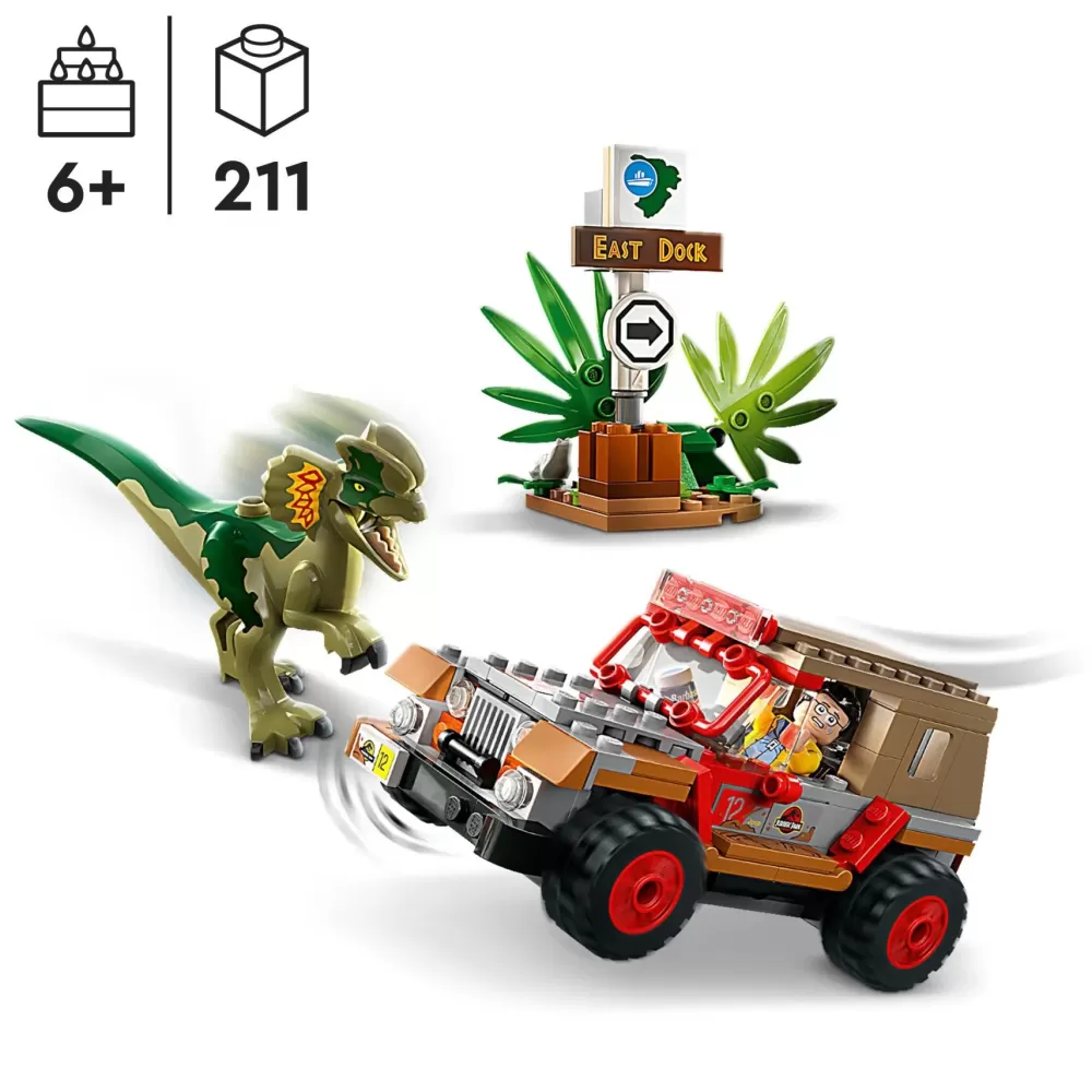 Cheap Lego Jurassic Park 76958 L'Agguato Del Dilofosauro, Dinosauro Giocattolo Per Bambini 6+ Con Jeep, Collezione 30° Anniversario Mattoncini