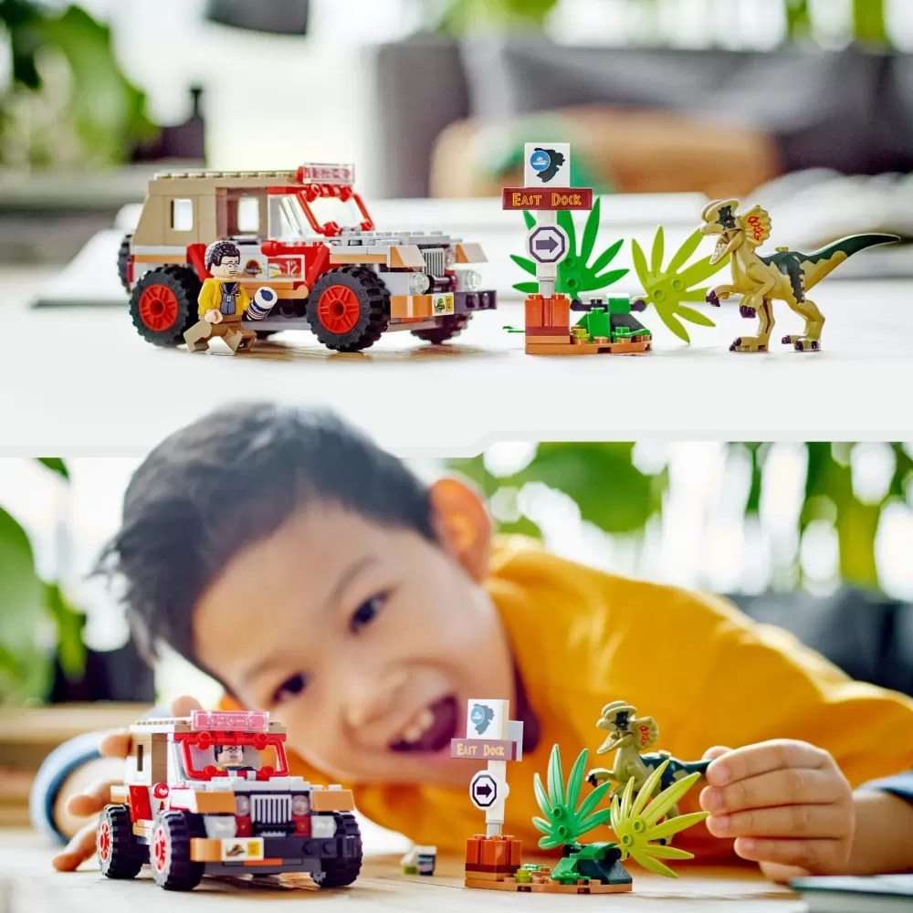 Cheap Lego Jurassic Park 76958 L'Agguato Del Dilofosauro, Dinosauro Giocattolo Per Bambini 6+ Con Jeep, Collezione 30° Anniversario Mattoncini