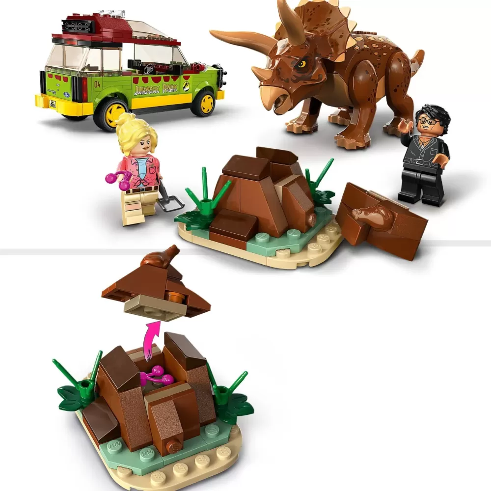 Fashion Lego Jurassic Park 76959 La Ricerca Del Triceratopo, Dinosauro Giocattolo Per Bambini 8+ Anni, Collezione 30° Anniversario Mattoncini
