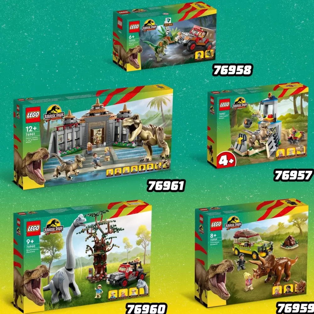 Fashion Lego Jurassic Park 76959 La Ricerca Del Triceratopo, Dinosauro Giocattolo Per Bambini 8+ Anni, Collezione 30° Anniversario Mattoncini