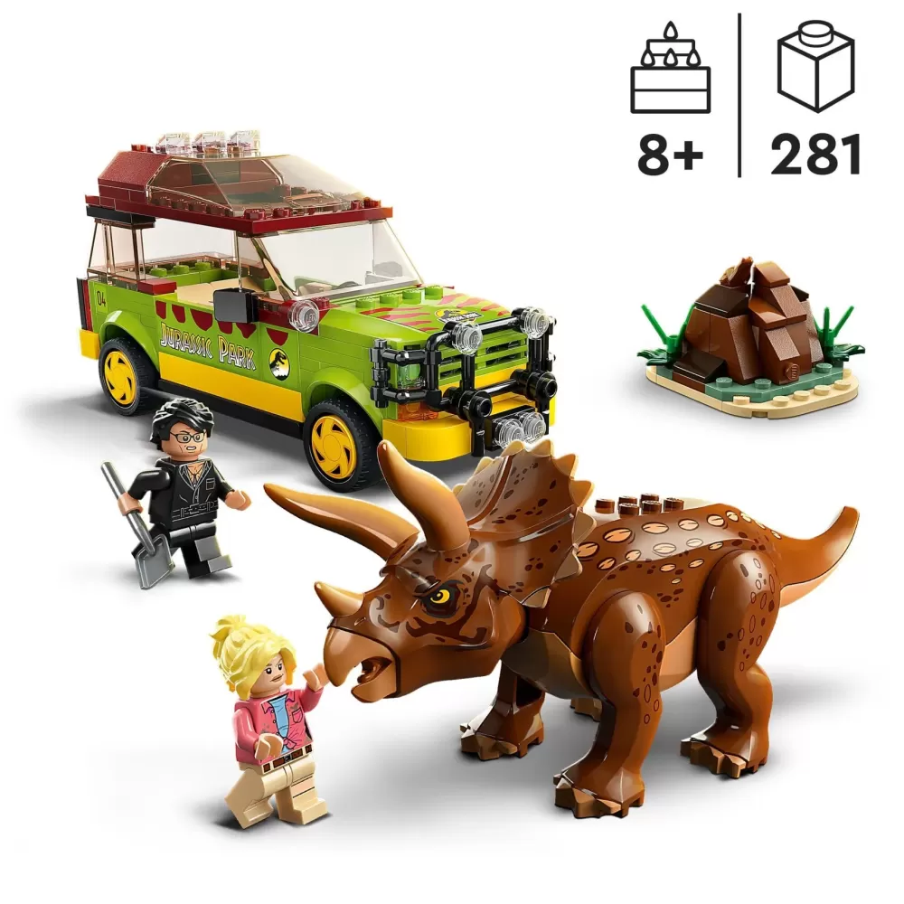 Fashion Lego Jurassic Park 76959 La Ricerca Del Triceratopo, Dinosauro Giocattolo Per Bambini 8+ Anni, Collezione 30° Anniversario Mattoncini