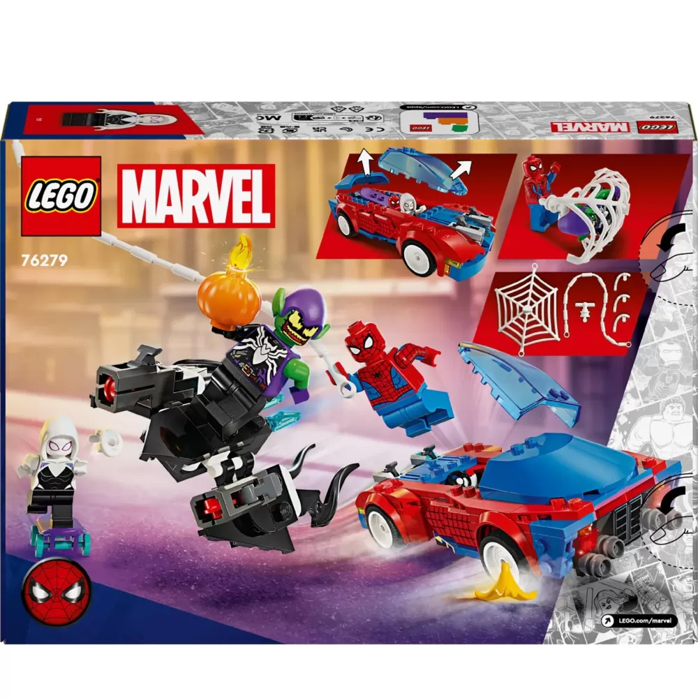 Store Lego Marvel 76279 Auto Da Corsa Di Spider-Man E Venom Goblin, Gioco Per Bambini Di 7+ Anni, Veicoli Giocattolo Dei Supereroi Mattoncini