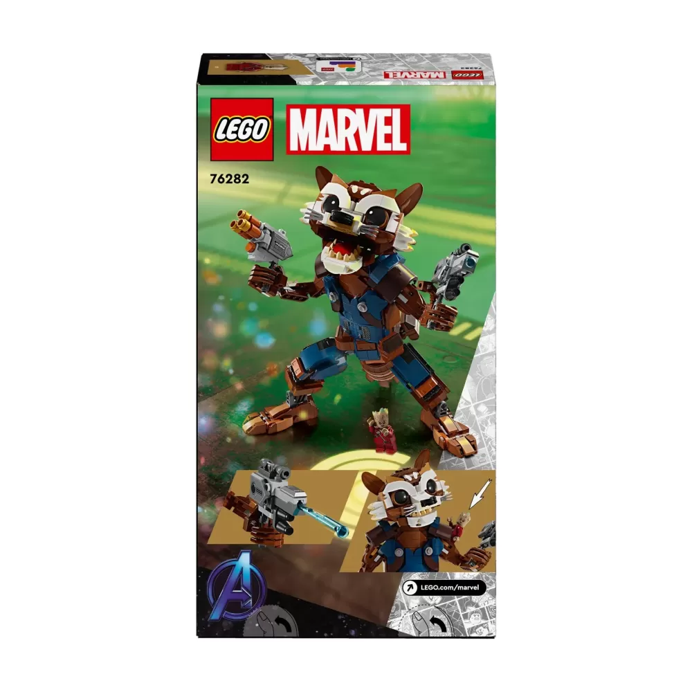 Best Sale Lego Marvel 76282 Rocket E Baby Groot, Giochi Per Bambini Di 10+ Anni Con Action Figure Snodabile E Minifigure Del Supereroe Mattoncini