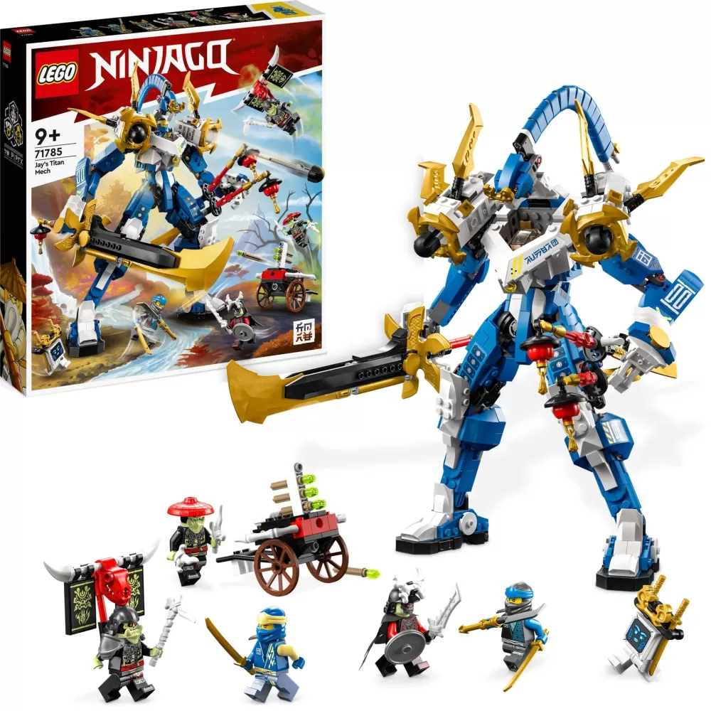 Sale 71785 Mech Titano Di Jay, Set 2023 Con Action Figure, Gioco Da Battaglia Per Bambini Con 5 Minifigure E Carro Mattoncini
