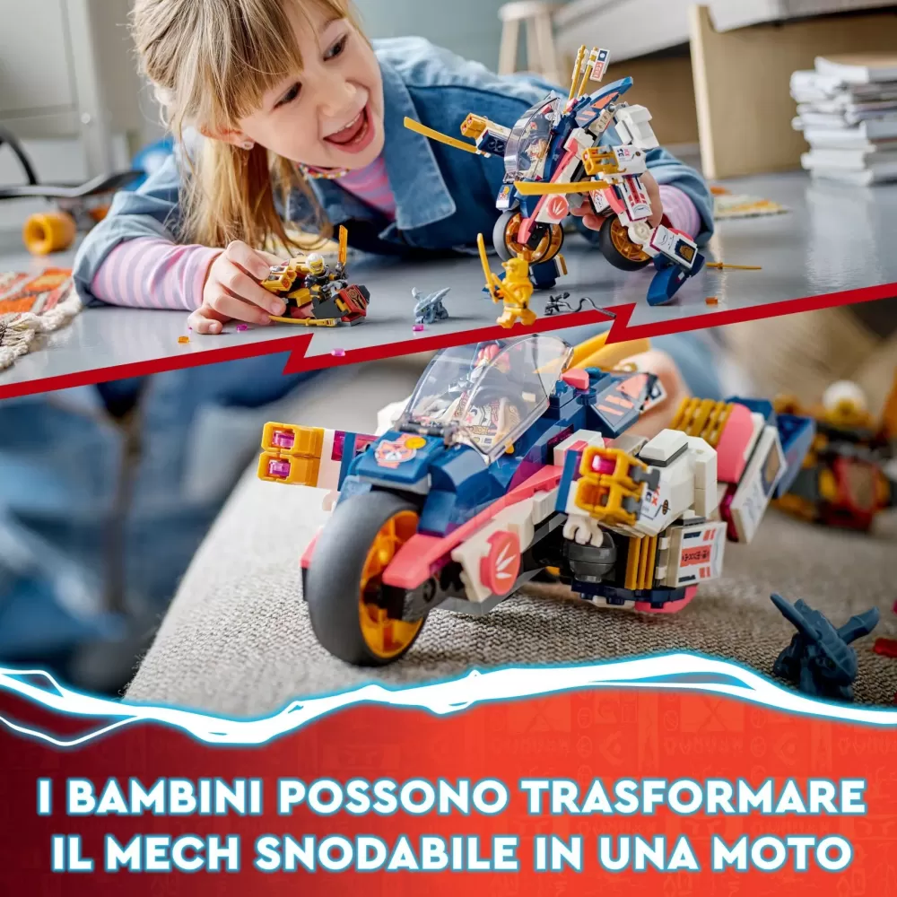 Online 71792 Moto-Mech Transformer Di Sora, Set Giochi 2In1 Con Action Figure Mech Trasformabile In Moto Giocattolo Mattoncini