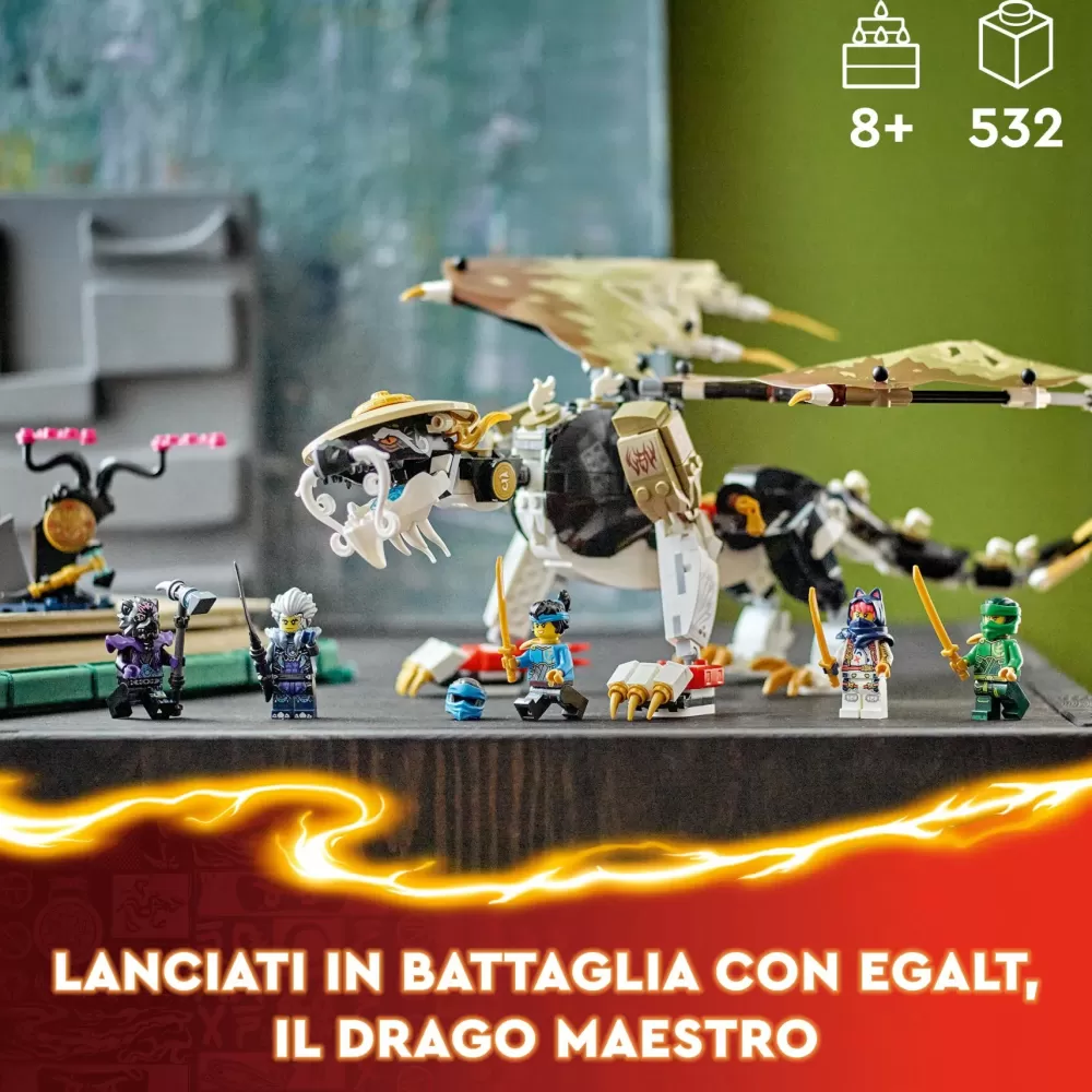 Shop 71809 Egalt Il Drago Maestro, Giocattolo Con Action Figure Snodabile, Giochi Per Bambini Di 8+ Con 5 Minifigure Mattoncini