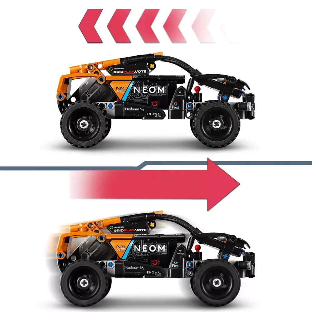Discount 42166 Neom Mclaren Extreme E Race Car, Macchina Giocattolo Con Funzione Pull-Back, Giochi Per Bambini Di 7+ Anni Mattoncini