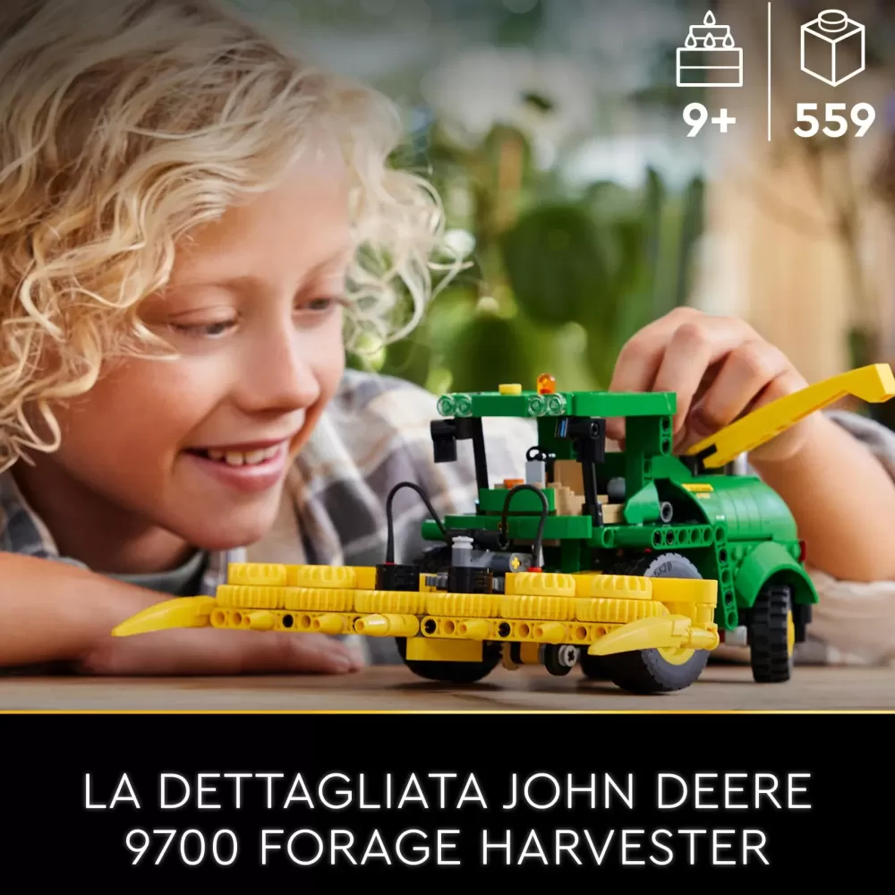 Best Sale 42168 John Deere 9700 Forage Harvester, Trattore Giocattolo Per Bambini 9+ Anni, Veicolo Mietitrebbia Funzionante Mattoncini