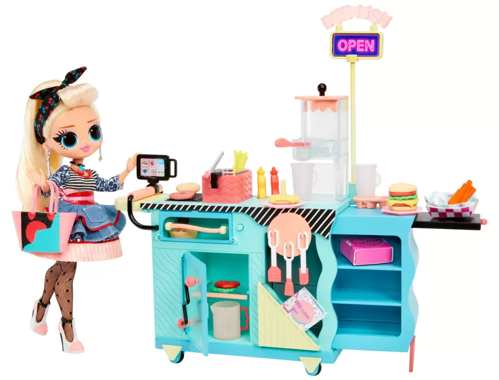 Fashion Surprise Omg To-Go Diner Playset Con Oltre 45 Sorprese E Bambola Inclusa Fashion Dolls