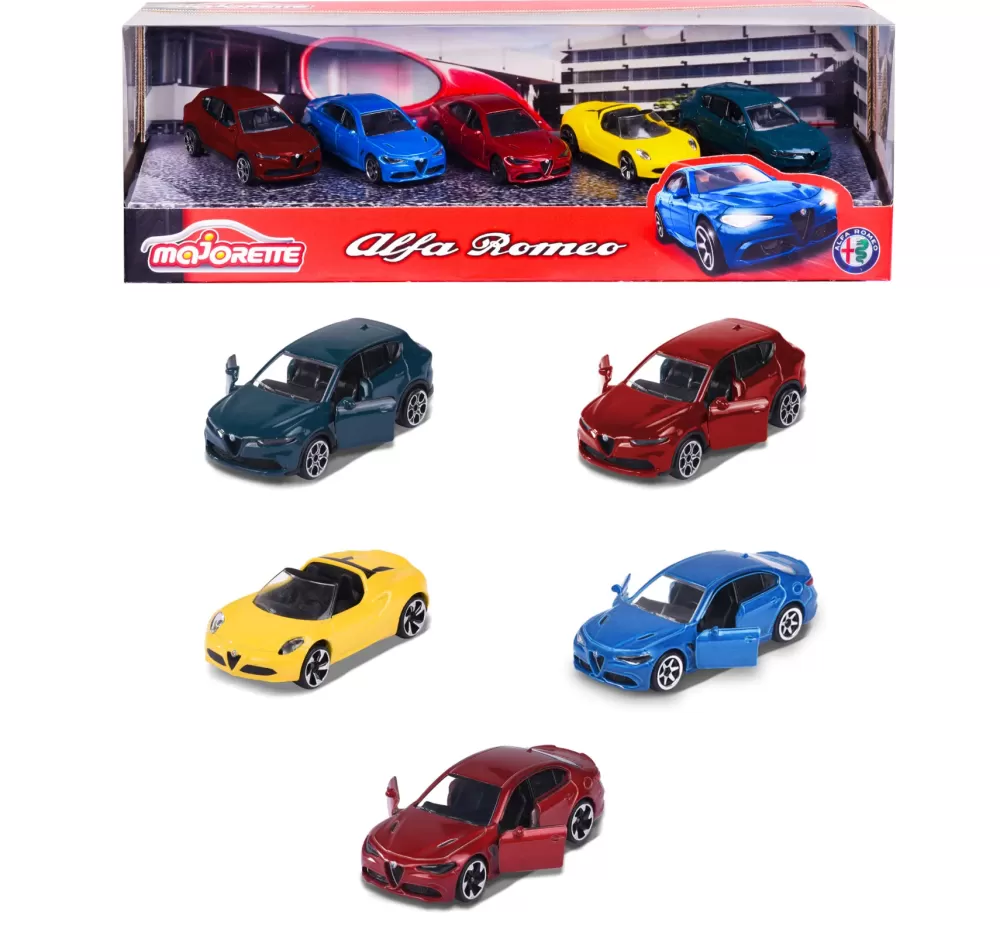 Cheap Giftpack Alfa Romeo, 5 Modelli Esclusivi In Metallo Pressofuso, Sistema A Ruota Libera, Parti Apribili Modellini Veicoli In Scala