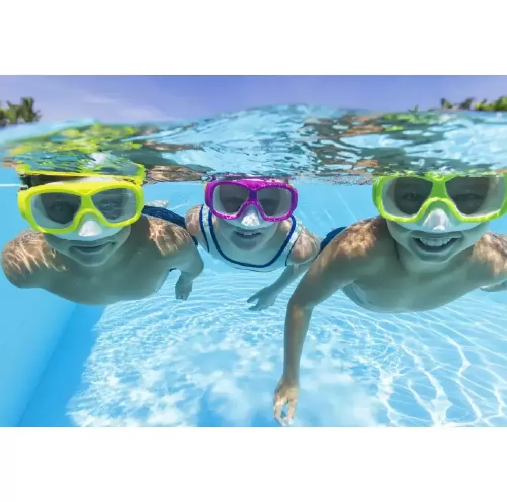 Cheap Maschera Aquanaut, 7-14 Anni, 3 Colori Assortiti, In Silicone Con Lenti In Policarbonato Protezione Uv Maschere E Pinne