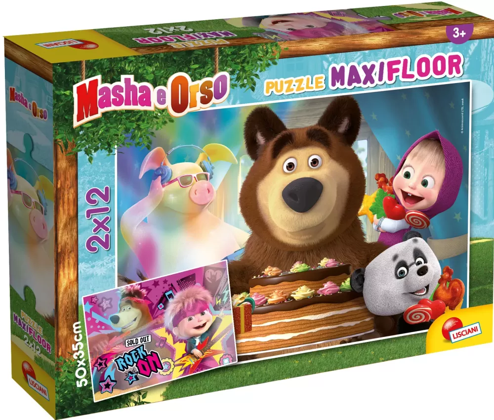 Flash Sale Masha Puzzle Maxifloor 2 X 12 Facciamo Festa! Puzzle Per Bambini