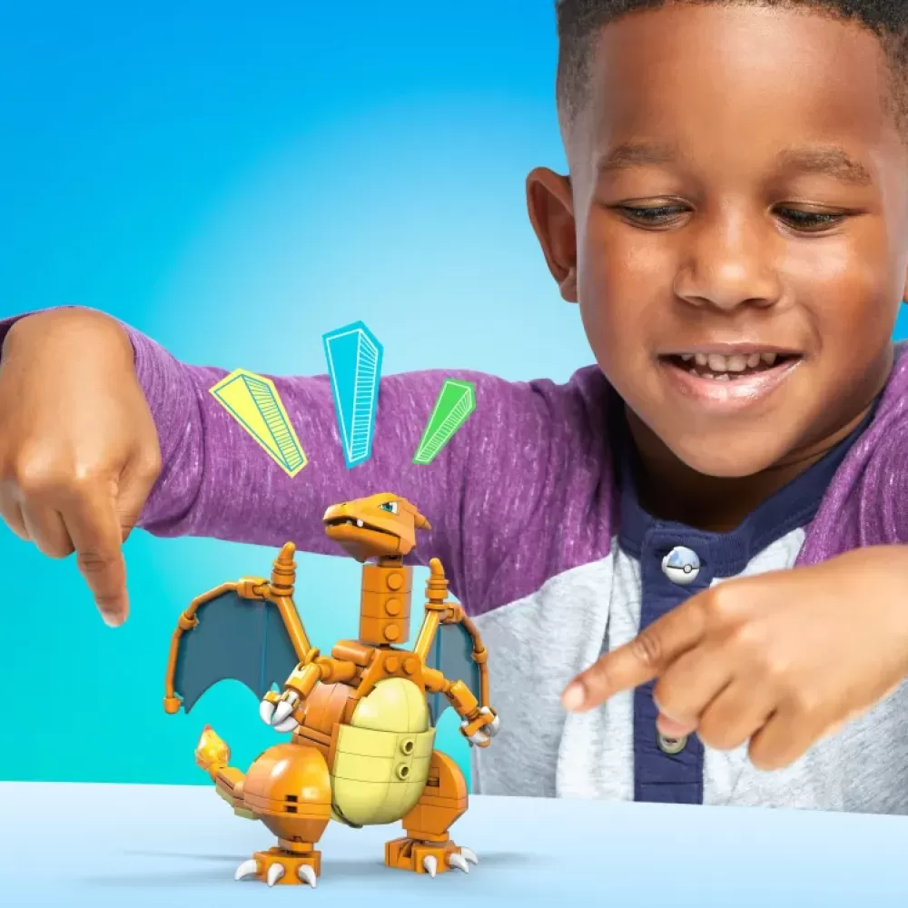 Shop Mega Construx- Pokemon Charizard Da Costruire Con Piu Di 200 Mattoncini E Ali Snodabili, 6+Anni Costruzioni Bambini