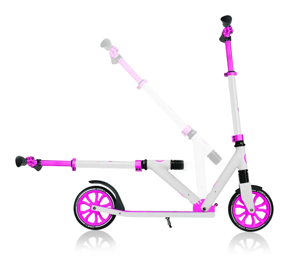 Clearance Monopattino Nl 205 Ripiegabile Bianco E Rosa Adatto Per Bambini 7 -12 Anni Monopattini