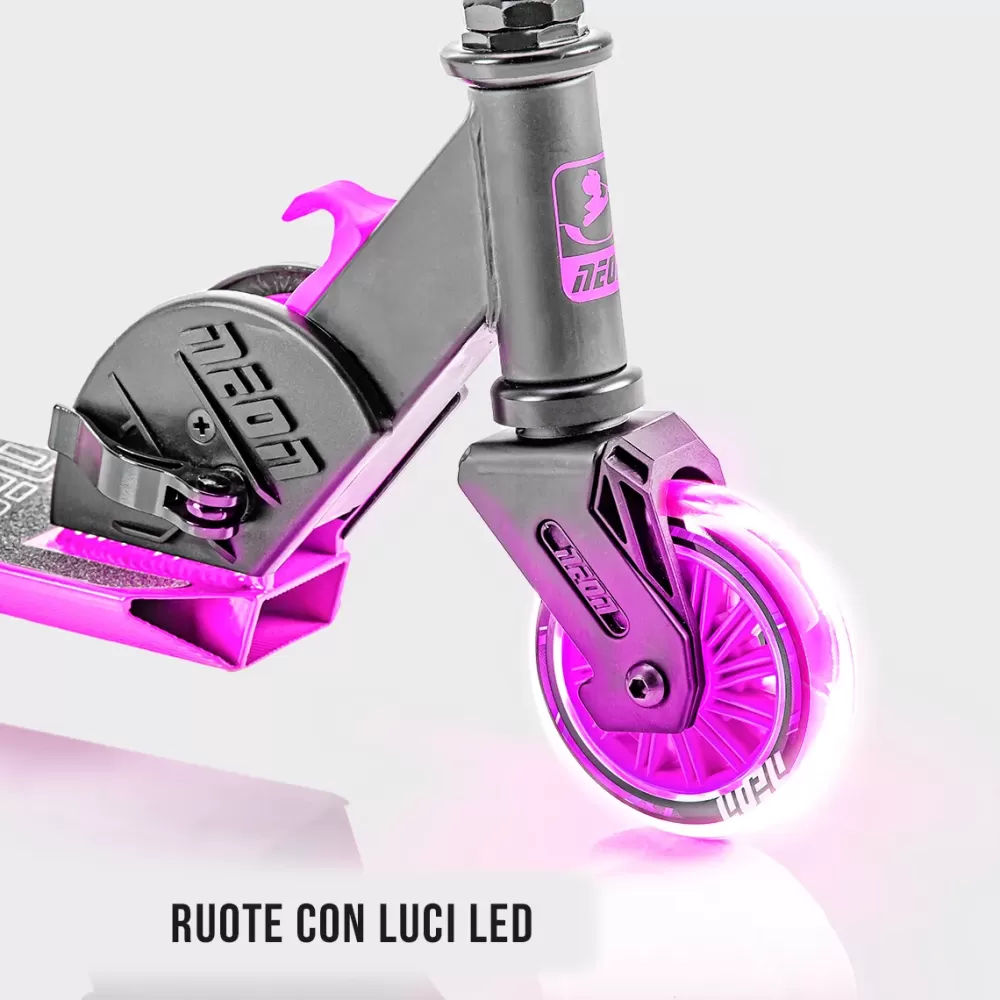 Store Monopattino Neon Vector Regolabile In Altezza, Antiscivolo, Con Luci Led Da 100 Mm E Massimo Supportato 60 Kg- Per Bambini Dai 5 Ai 9 Anni- Disponibile In Diverse Varianti Monopattini