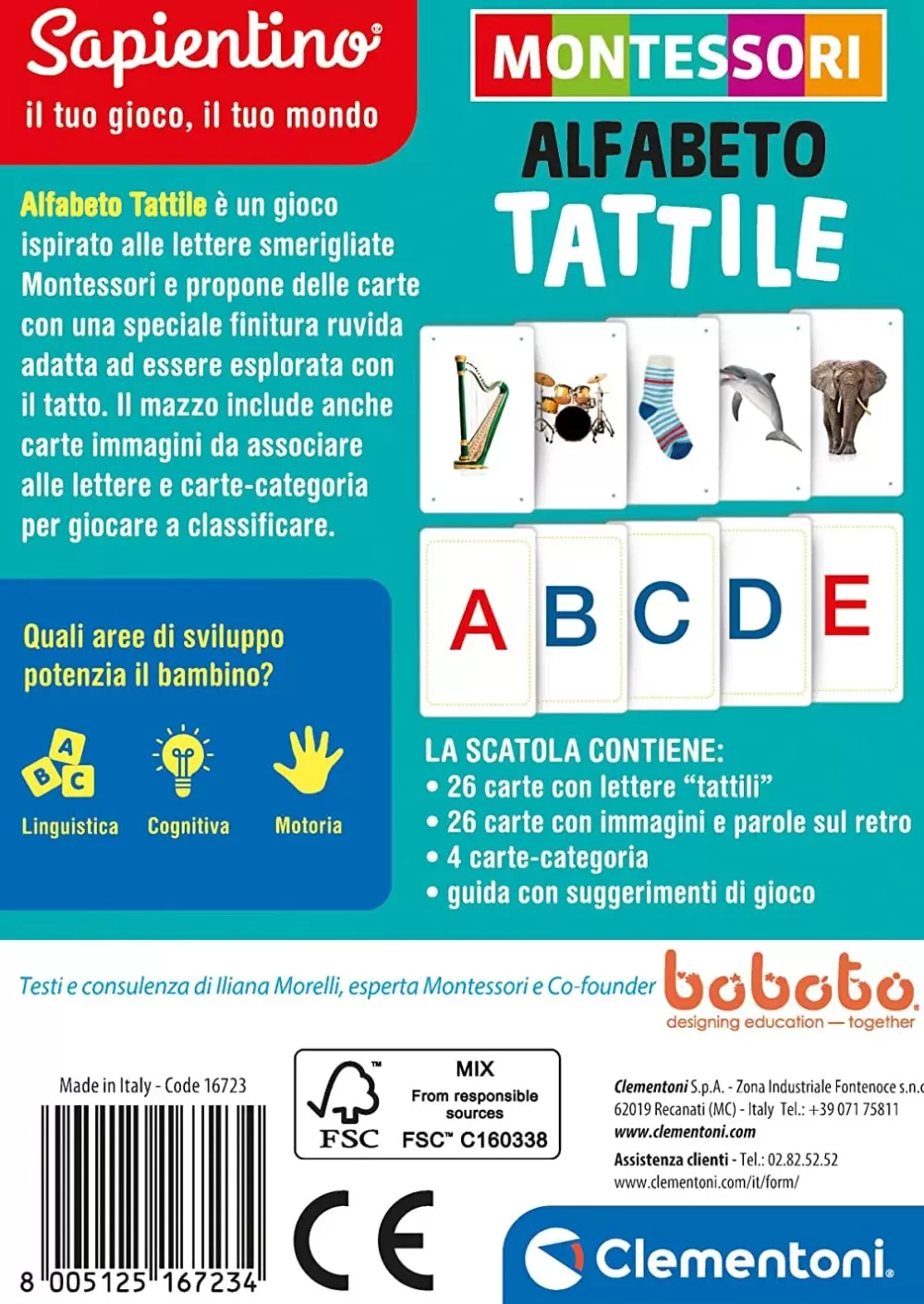 Sale Montessori Carte Alfabeto Tattile Primi Apprendimenti