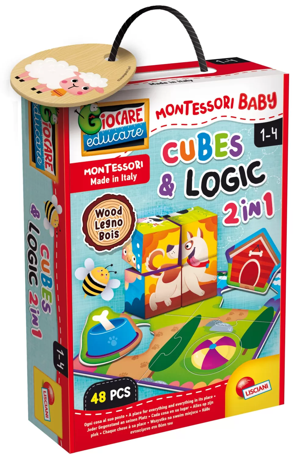 Clearance Montessoribaby Legno Cubes And Logic 2 In 1 Giochi Educativi In Legno