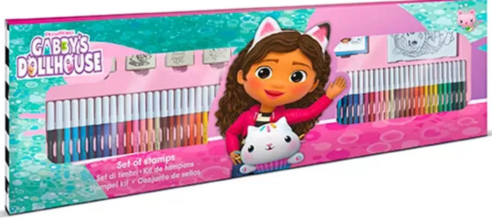 Discount Multiprint Set 4 Timbri Per Bambini E 60 Pennarelli Colorati Kit Artistici E Pittura