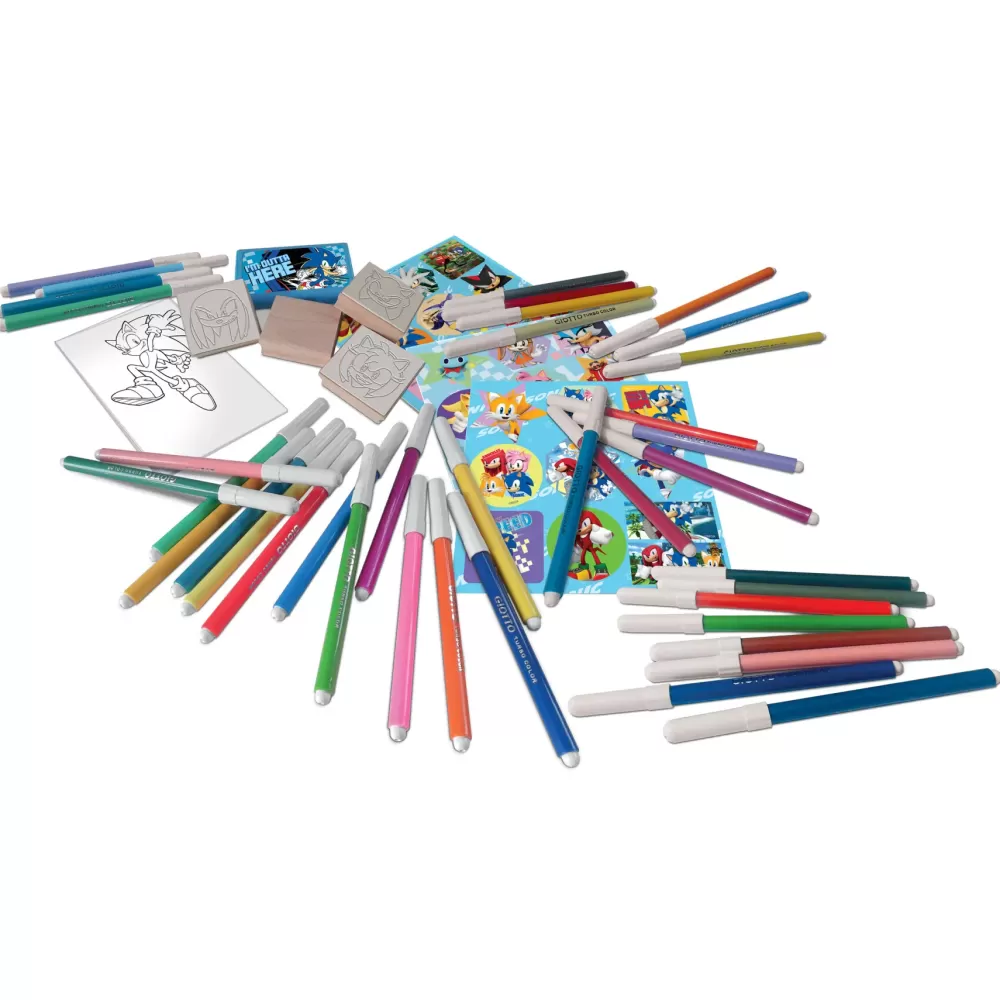 New Multiprint Set 4 Timbri Per Bambini E 60 Pennarelli Colorati Kit Artistici E Pittura