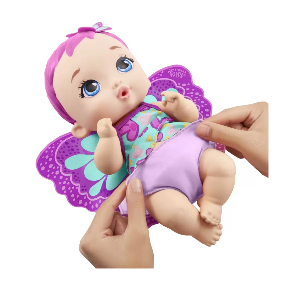Flash Sale , Bambola Junior Farfalla Rosa (30 Cm) Con Pannolino Riutilizzabile, Vestiti E Ali Rimovibili; Giocattolo Per Bambini 2+ Anni, Gyp10 Bambolotti
