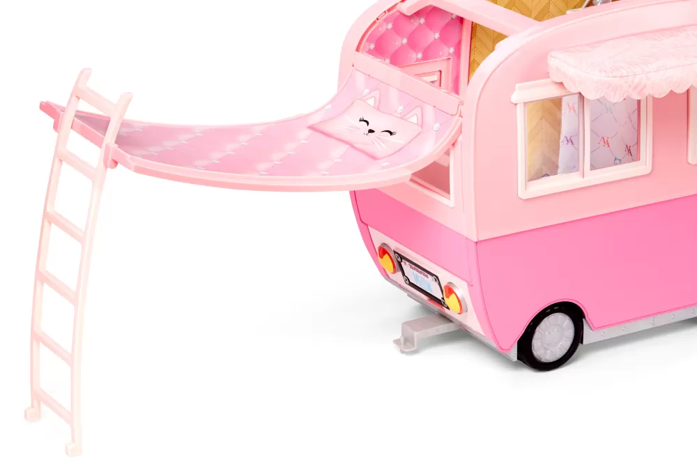 Sale Na Na Na Surprise Kitty-Cat-Camper Rosa Con Orecchie E Coda Da Gatto 7 Aree Di Giochi Tra Cui Cucina Completa, Amaca E Accessori Fashion Dolls