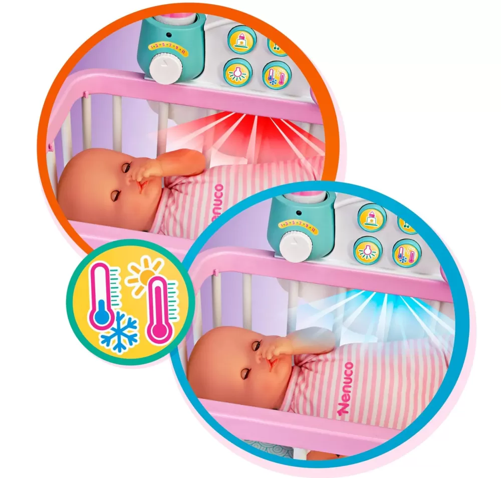 Clearance Culla Per Una Dolce Nanna, Bambola 35 Cm, Culla Interattiva E Accessori. Bambolotti