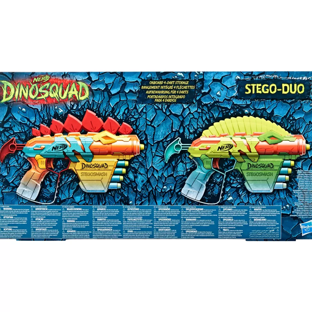 Outlet , Dinosquad Stego-Duo, 2 Blaster, 10 Dardi Elite 2.0, 2 Design A Forma Di Stegosauro, Blaster In Gommapiuma Per Giochi All'Aperto Di Bambini E Bambine Giochi Di Abilita E Sport