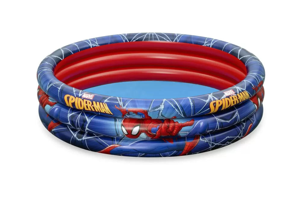 New Piscina 3 Anelli Marvel Spider-Man, Cm. 122 30 Gonfiabili Per Bambini