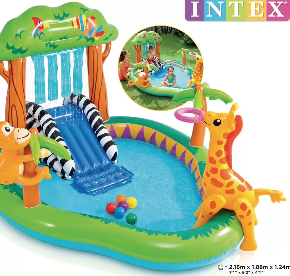 Hot Play Center Giungla 216X188X124 Cm Gonfiabili Per Bambini