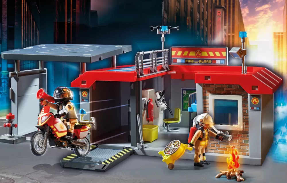 Cheap City Action 71193 Stazione Dei Vigili Del Fuoco Con Motocicletta Giocattolo Da Viaggio Per Bambini Dai 4 Anni In Su Set Costruzioni